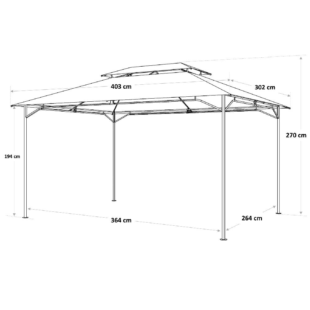 Pérgola De Acero NATERIAL Oxis Gris Y Topo De 300x400 Cm