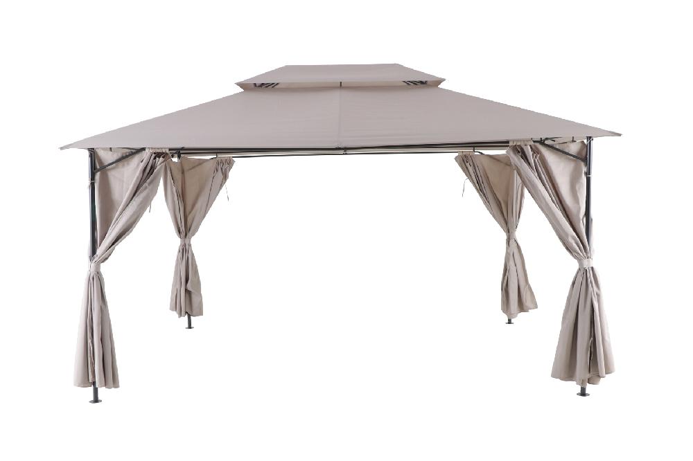 Pérgola De Acero NATERIAL Oxis Gris Y Topo De 300x400 Cm