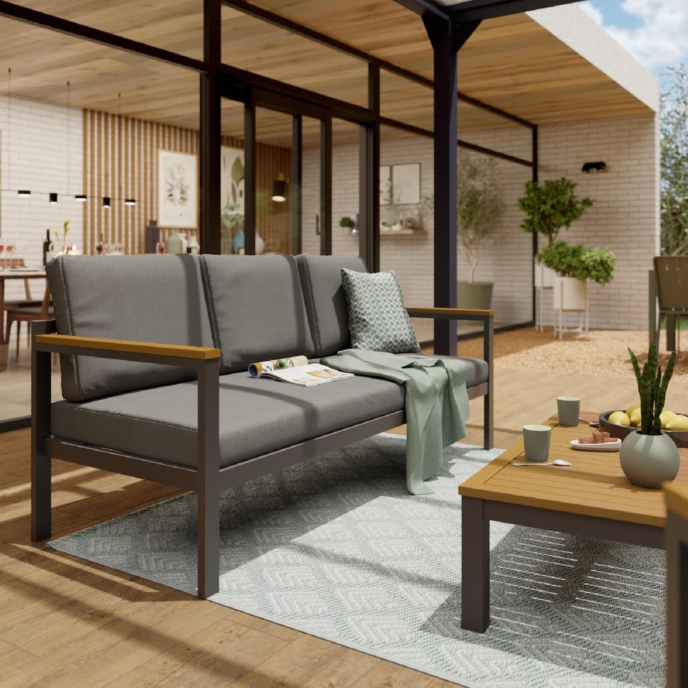 Pérgola De Aluminio NATERIAL Borea Gris De 300x300 Cm