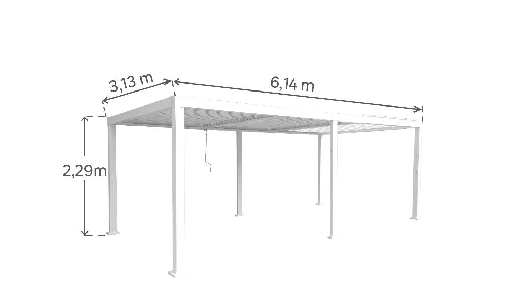 Pérgola De Aluminio NATERIAL Clima Bio Blanca De 313x614 Cm