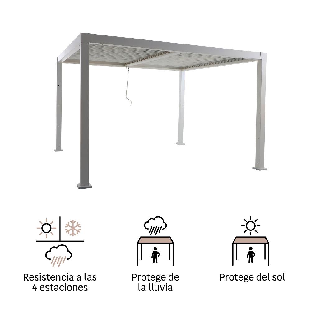 Pérgola De Aluminio NATERIAL Clima Bio Blanca De 358x313 Cm