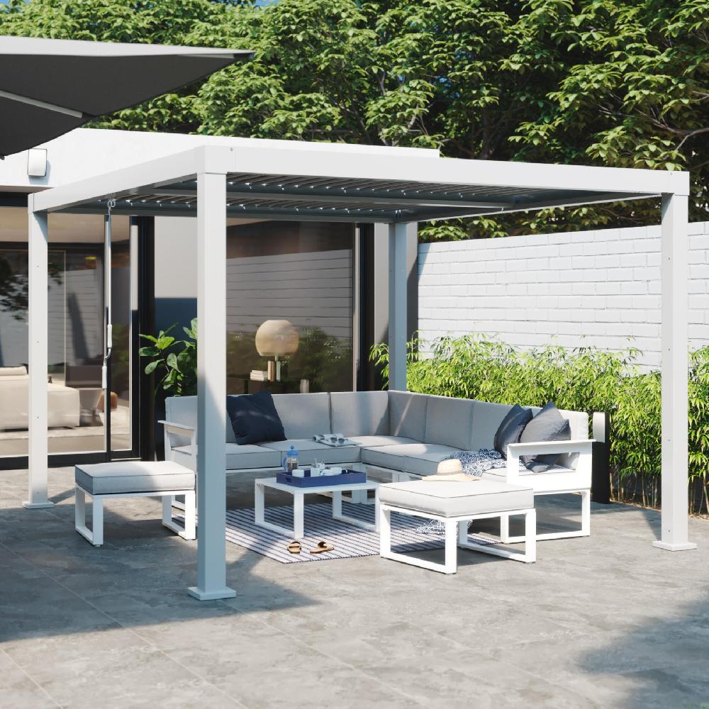Pérgola De Aluminio NATERIAL Clima Bio Blanca De 358x313 Cm