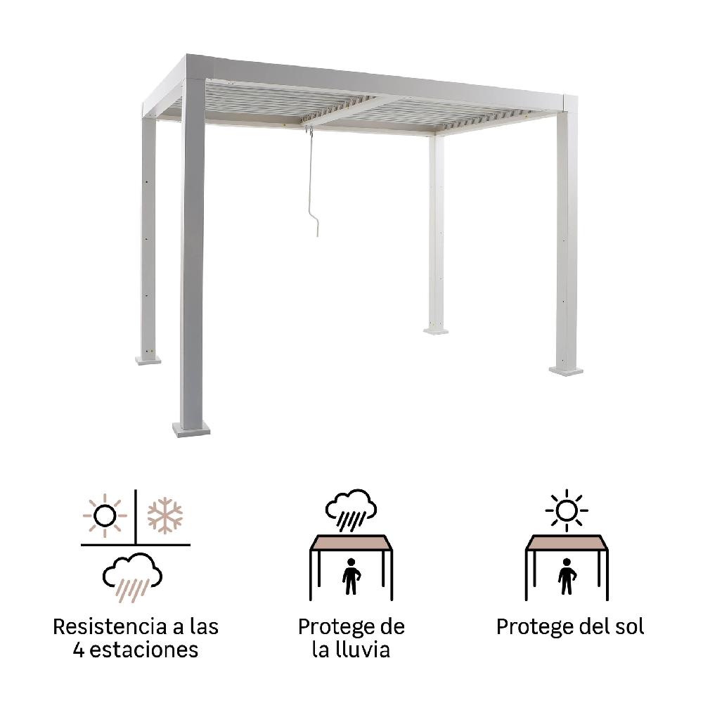 Pérgola De Aluminio NATERIAL Clima Bio Blanca De 313x198 Cm