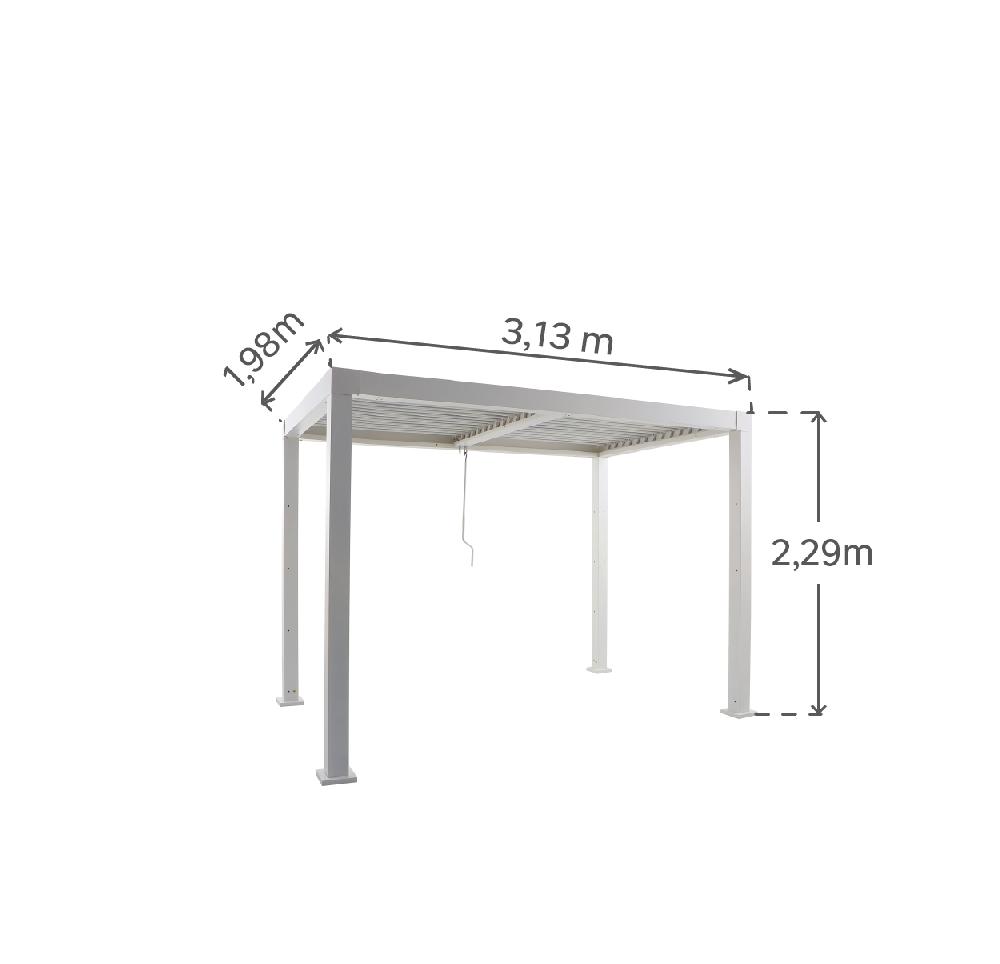 Pérgola De Aluminio NATERIAL Clima Bio Blanca De 313x198 Cm