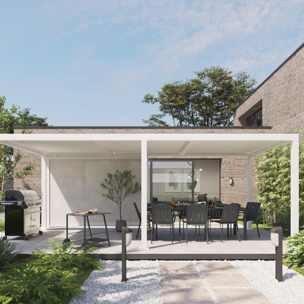 Pérgola de aluminio NATERIAL Clima Bio blanca de 313x614 cm