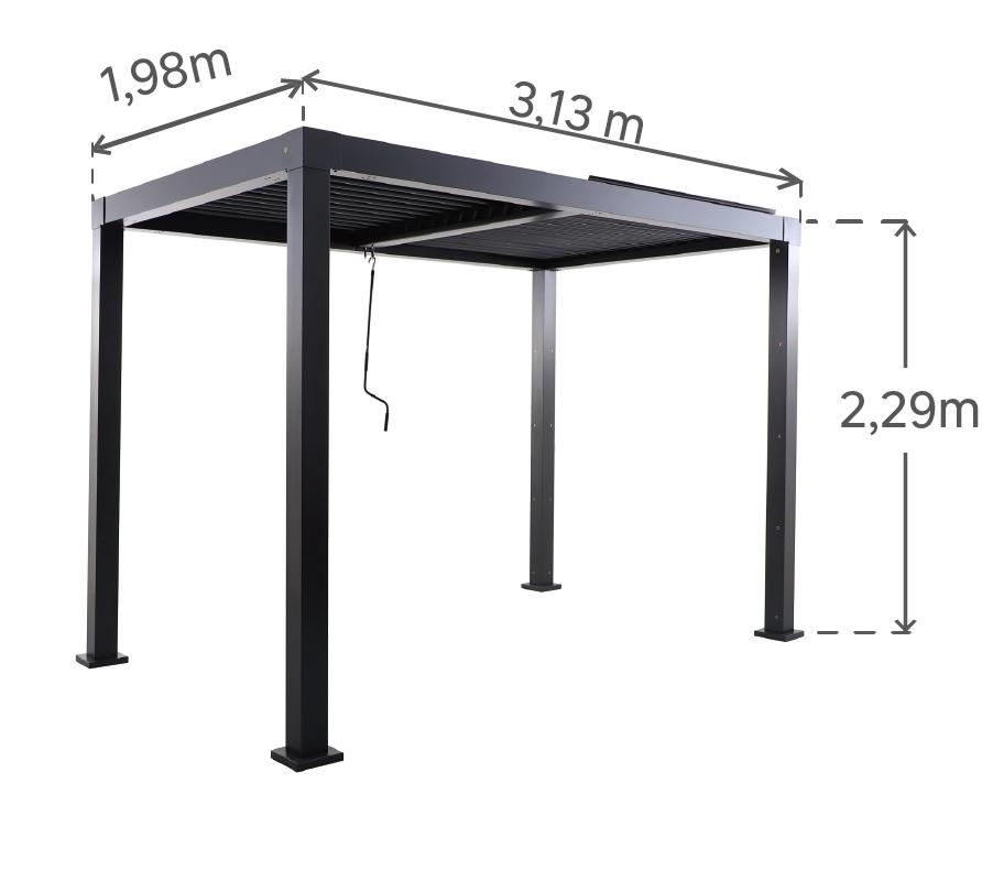 Pérgola De Aluminio NATERIAL Clima Bio Gris De 313x198 Cm