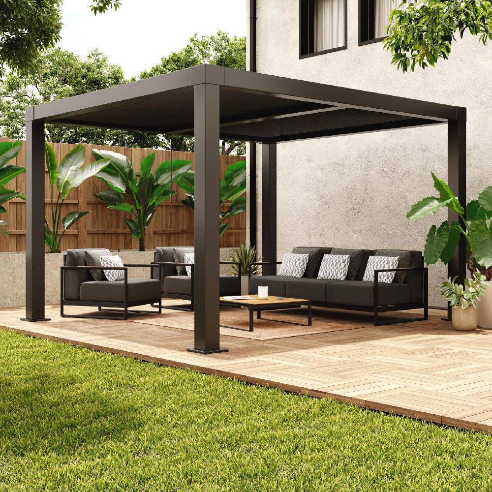 Pérgola De Aluminio NATERIAL Clima Bio Gris De 358x313 Cm