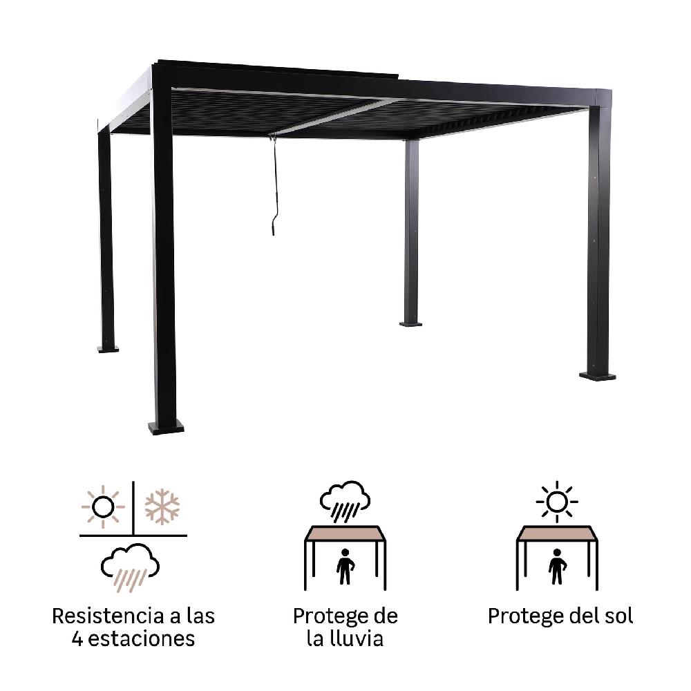 Pérgola De Aluminio NATERIAL Clima Bio Gris De 358x313 Cm