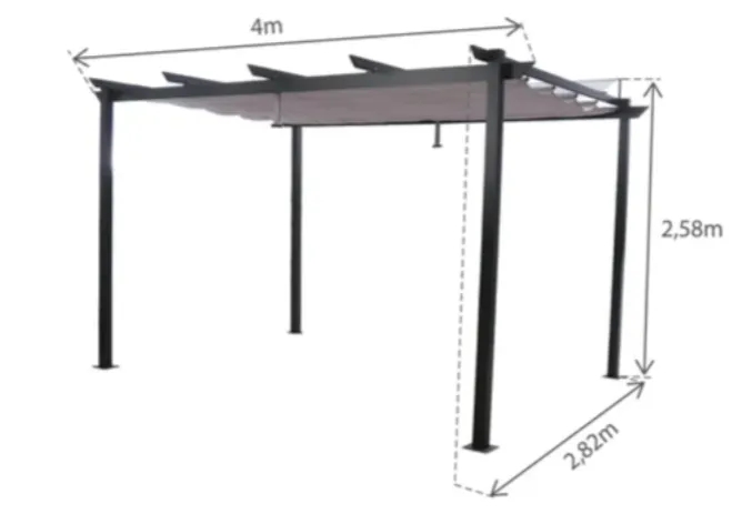 Pérgola De Aluminio NATERIAL Omega Blanco De 282x400 Cm