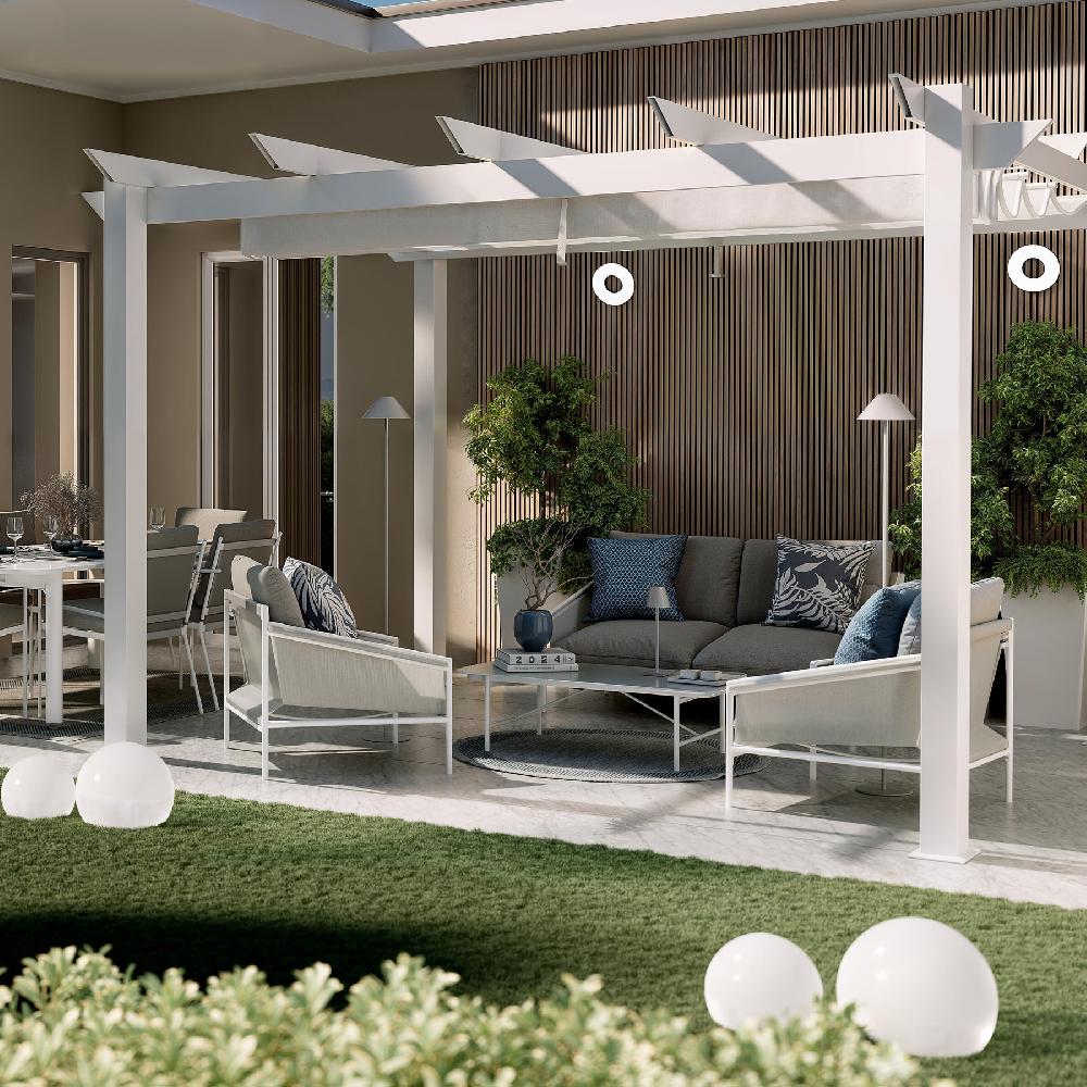 Pérgola de aluminio NATERIAL Omega blanco de 282x400 cm