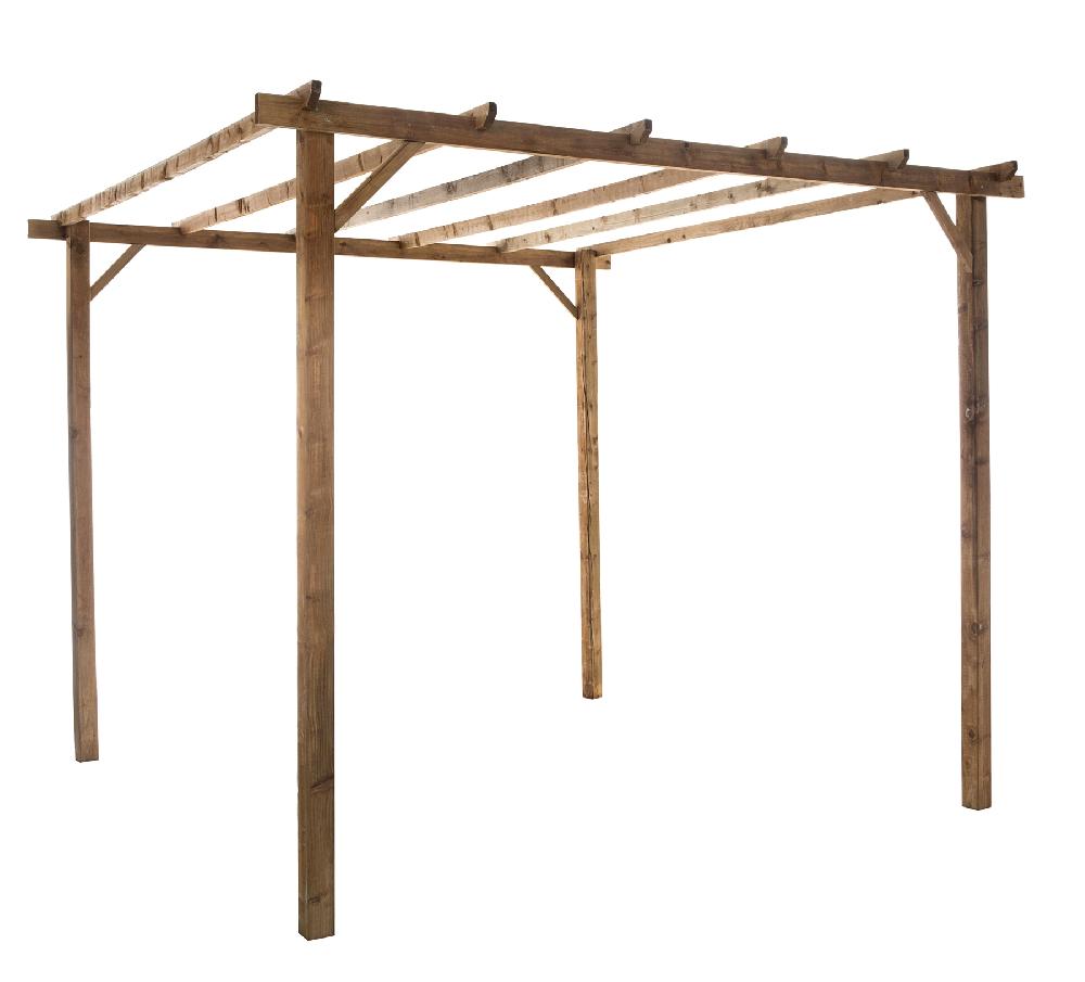 Pérgola De Madera Tanger Marrón 300 X 300 Cm