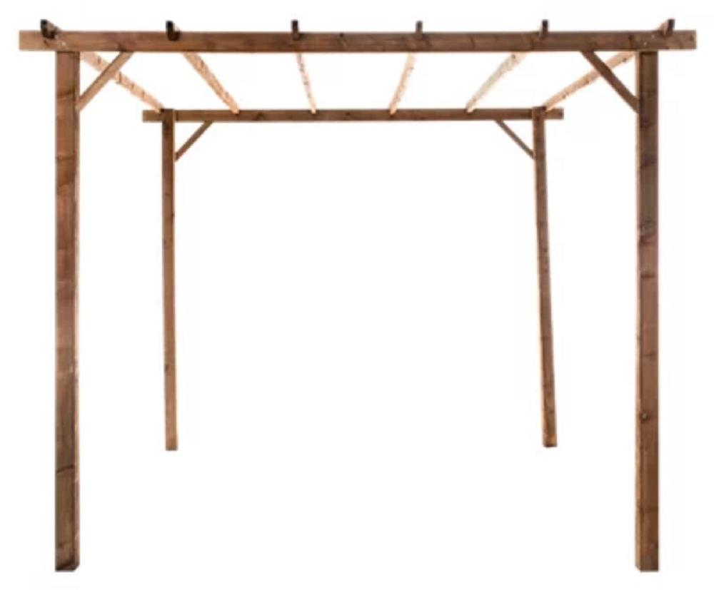 Pérgola De Madera Tanger Marrón 300 X 300 Cm