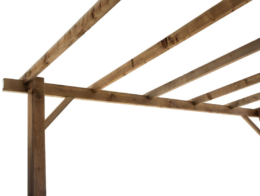 Pérgola De Madera Tanger Marrón 300 X 300 Cm