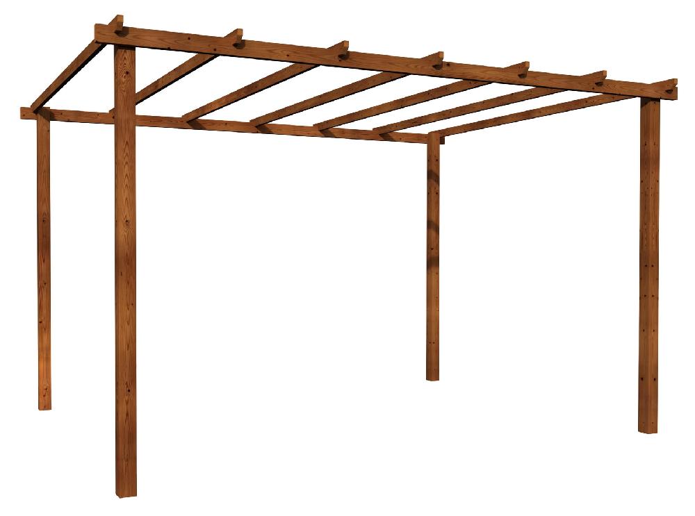 Pérgola De Madera Tanger Marrón 300 X 400 Cm