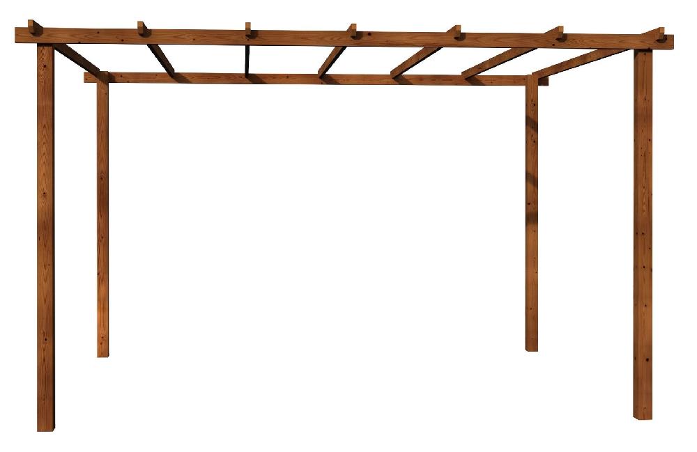 Pérgola De Madera Tanger Marrón 300 X 400 Cm