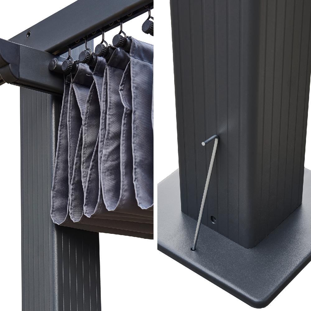 Pérgola Independiente 3 × 3m CASSIS Gris Estructura De Aluminio