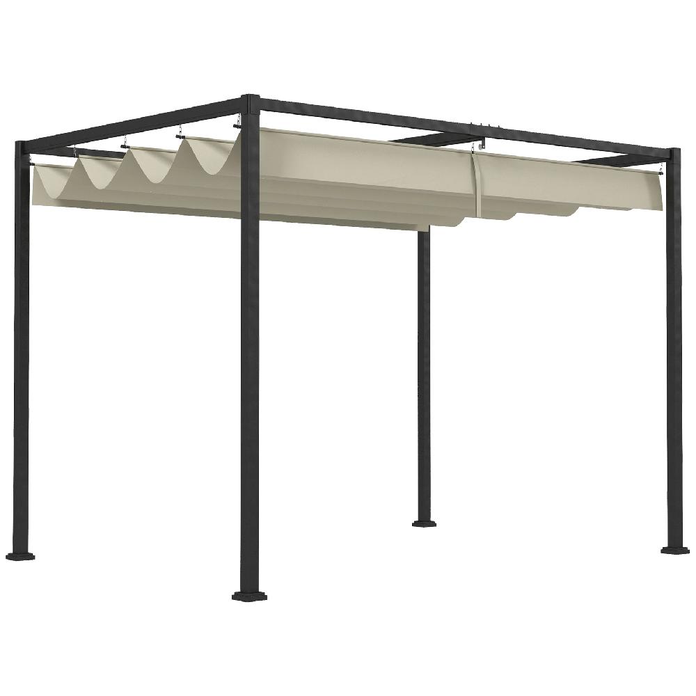 Pérgola OUTSUNNY Metal Poliéster Crema 298x213x221 cm 84C-175V00CW