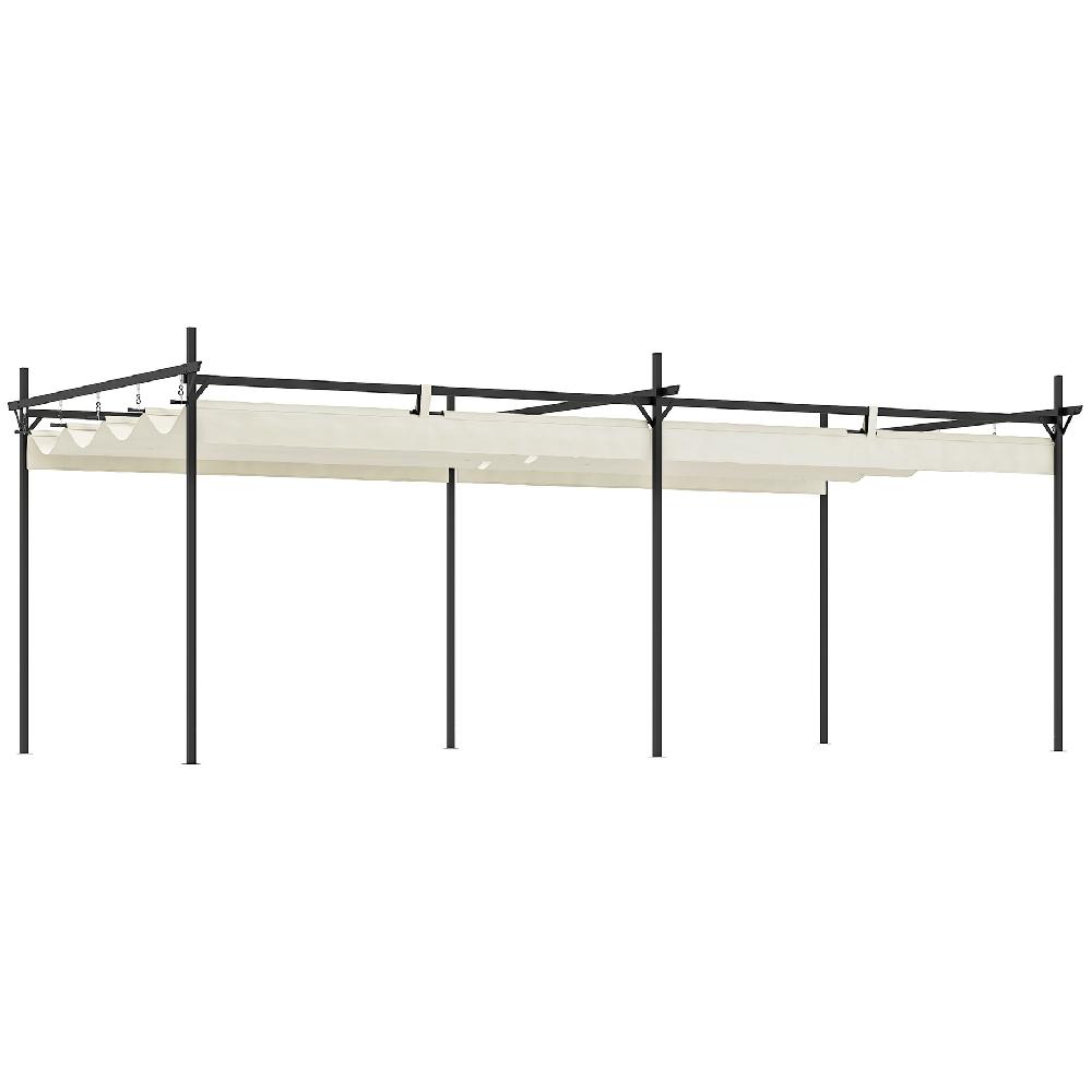 Pérgola Outsunny Metal Poliéster Crema 588x297x230 cm 84C-575V00CW