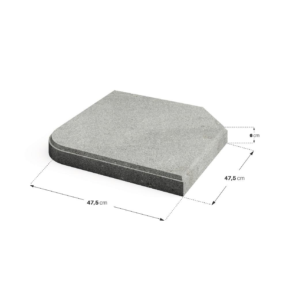 Pie De Parasol (1/4) Cuadrado De Hormigón De 25 Kg Antracita