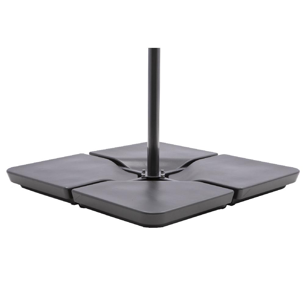 Pie De Parasol (1/4) Cuadrado De Polietileno De 20-32 Kg Antracita
