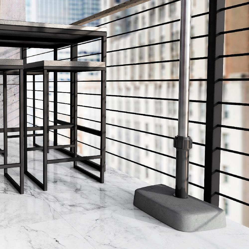 Pie De Parasol Alf Rectangular De Hormigón De 15 Kg Gris