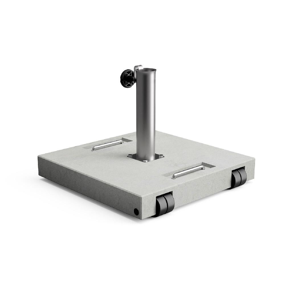 Pie de parasol cuadrado de hormigón con ruedas de 48.5 kg