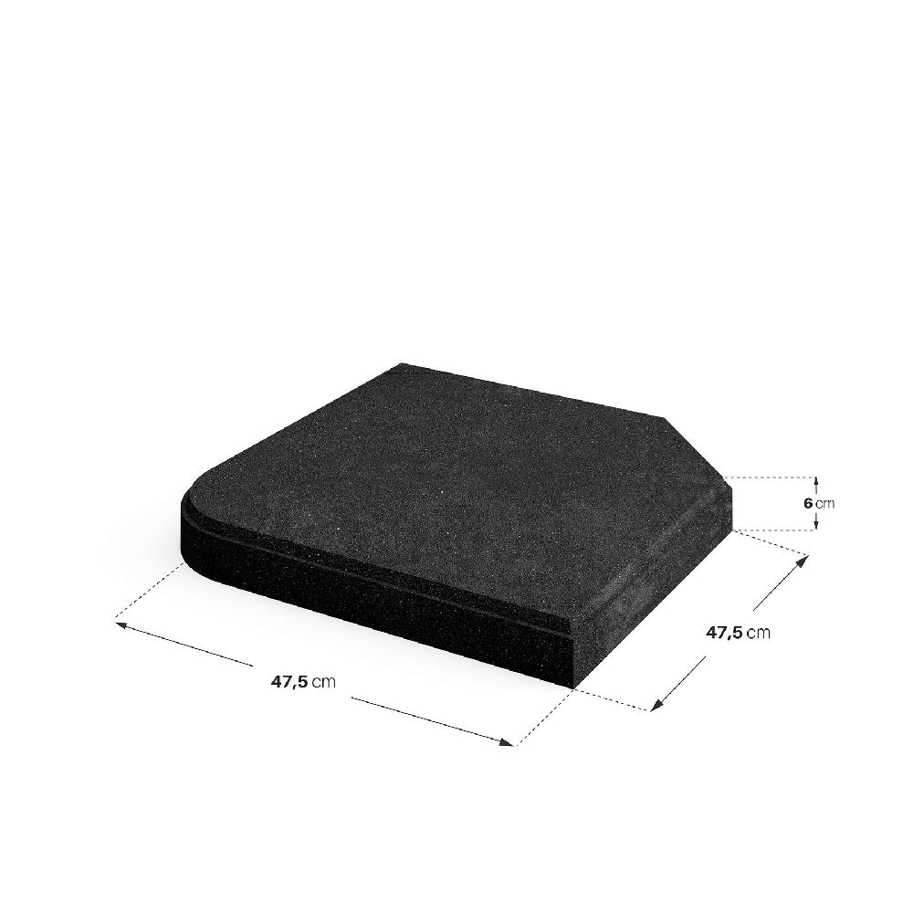 Pie De Parasol Cuadrado De Hormigón De 25 Kg Antracita