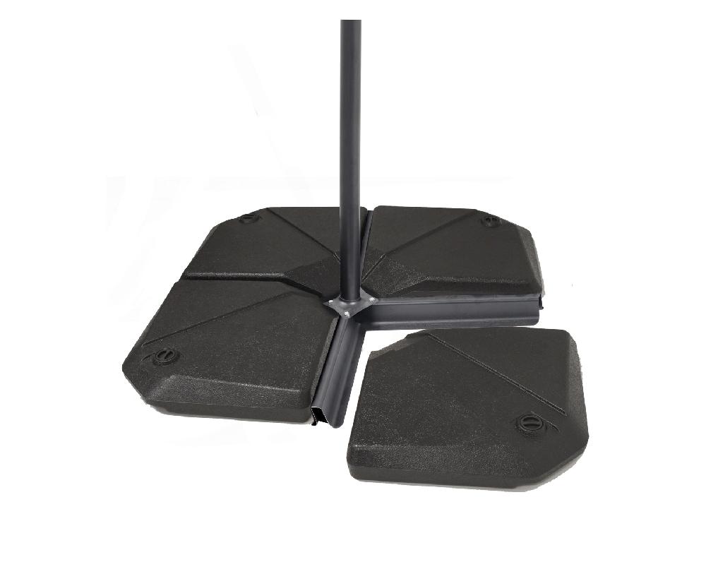 Pie De Parasol Cuadrado De Polietileno Negro Rellenable De 16L