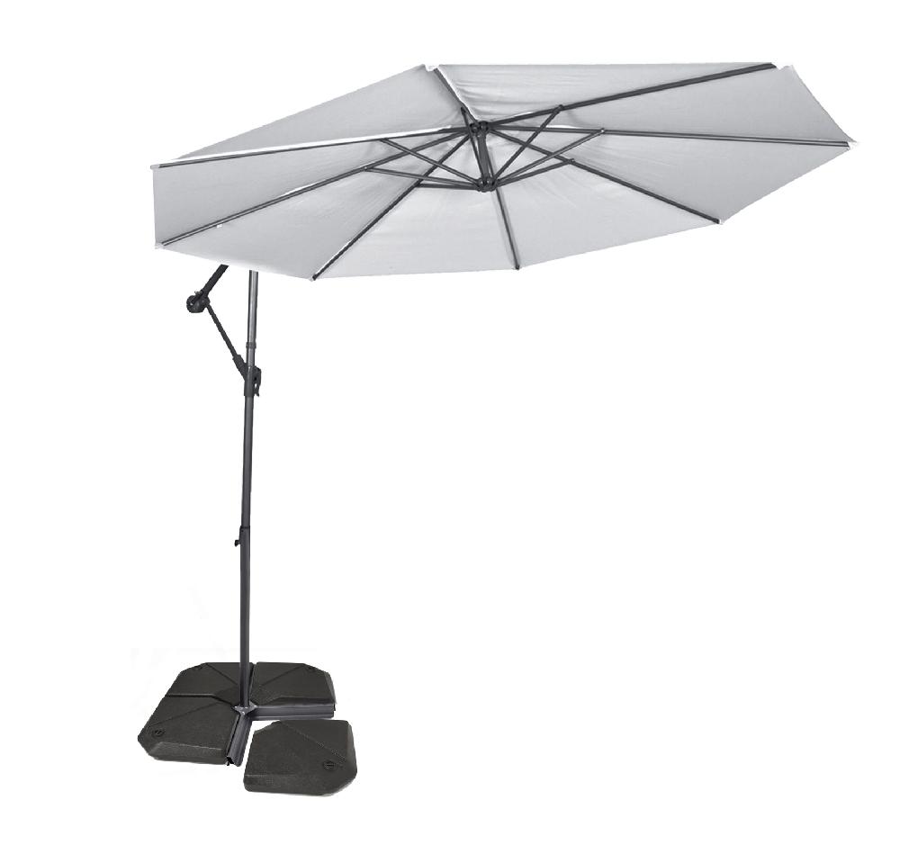 Pie de parasol cuadrado de polietileno negro rellenable de 16L