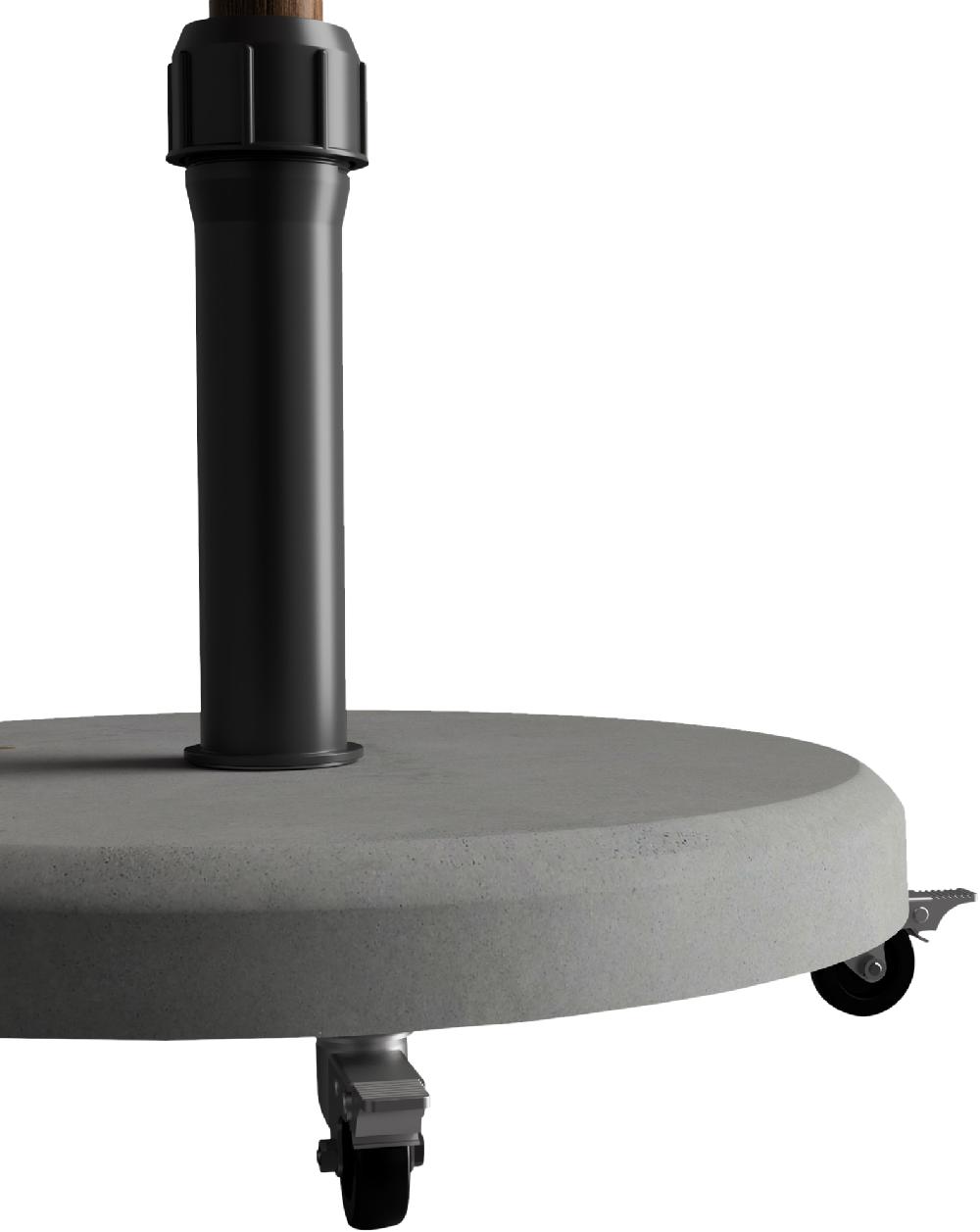 Pie De Parasol De Hormigón Gris Con 4 Ruedas Halter 30 Kg