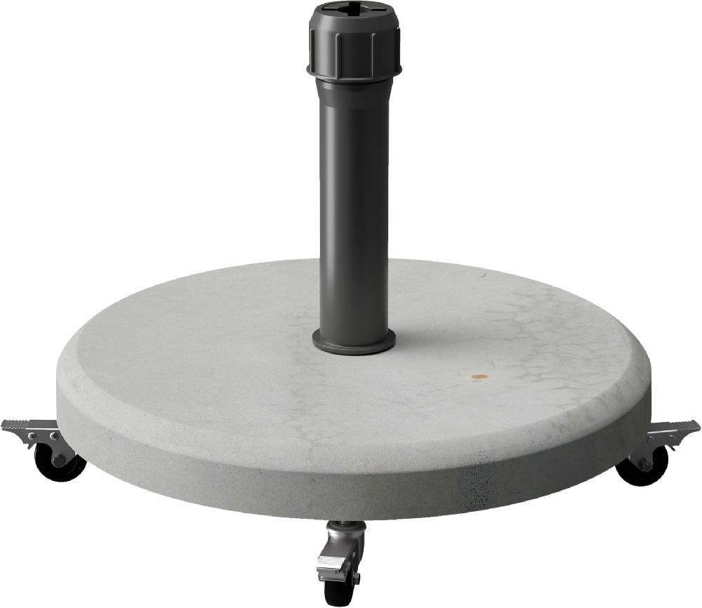Pie de parasol de hormigón gris con 4 ruedas Halter 30 kg
