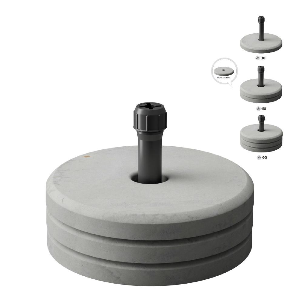 Pie De Parasol De Hormigón Gris Halter 30 Kg
