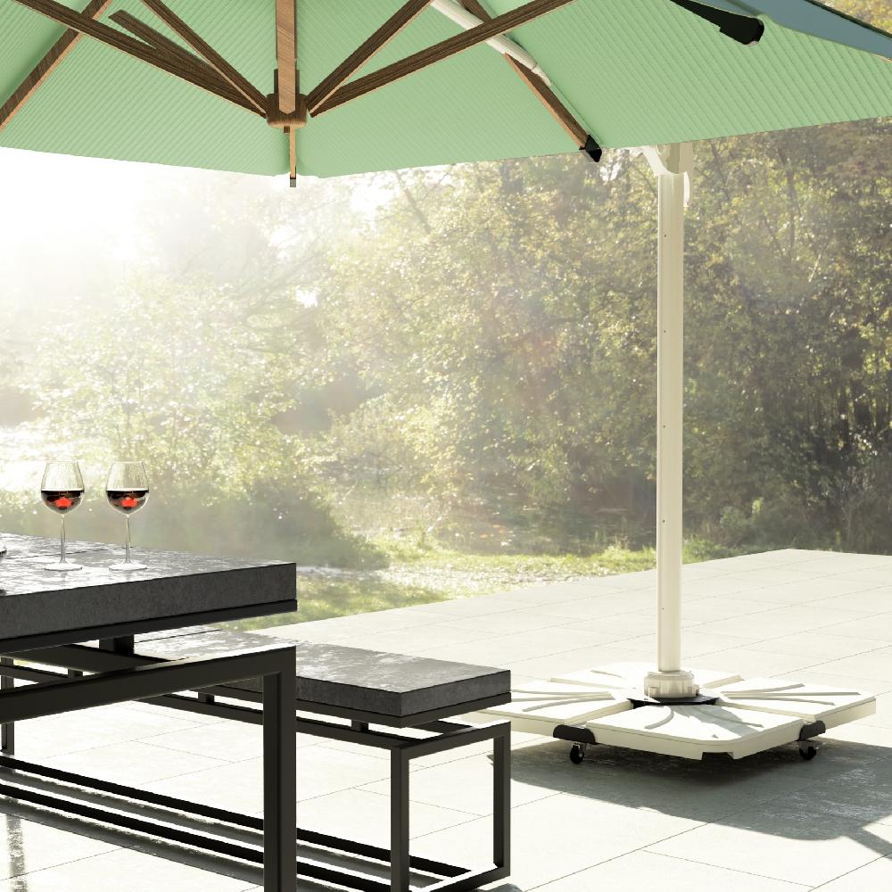 Pie De Parasol Gomo Cuadrado De Cemento De 26 Kg