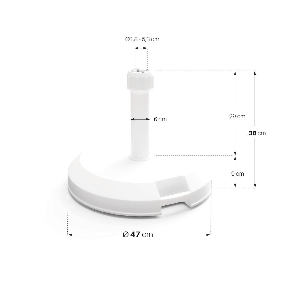 Pie De Parasol Redondo De Hormigón De 29 Kg Blanco