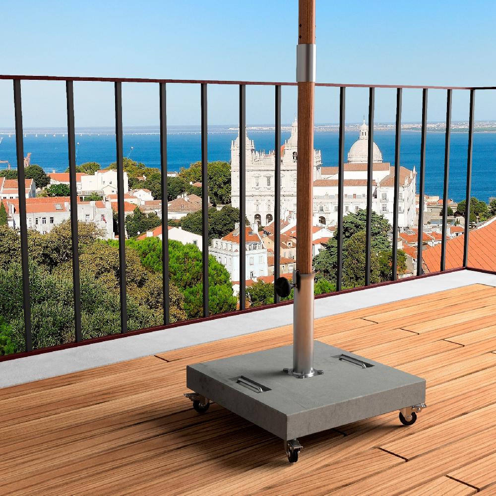 Pie De Parasol Stealth Cuadrado De Hormigón De 50 Kg