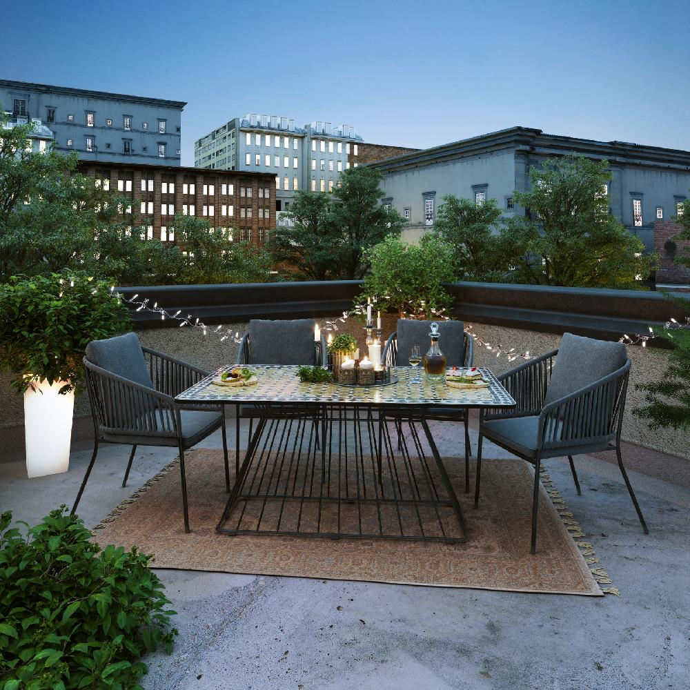 Pie Para Mesa De Exterior Alhambra Para 120x60 Cm