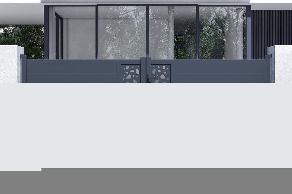 Portón Abatible 4m SUNNY H.120cm Aluminio + Motorización HICKER B200