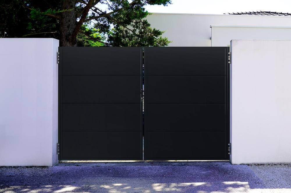 Portón abatible de hierro 3m NALI 300B200 NEGRO MATE