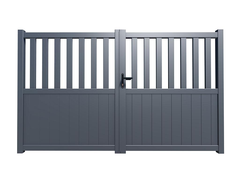 Portón Aluminio Calado Ancho 314 X Alt. 140 Cm Antracita TARNOS II