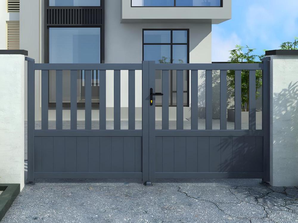 Portón aluminio calado Ancho 314 x Alt. 140 cm antracita TARNOS II