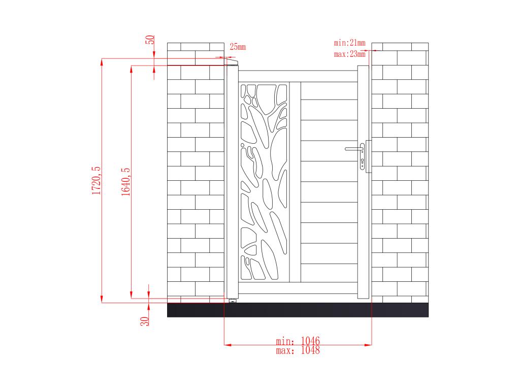 Portón Batiente De Aluminio Ancho 100 X Alt. 164 Cm Antracita LABRIT II