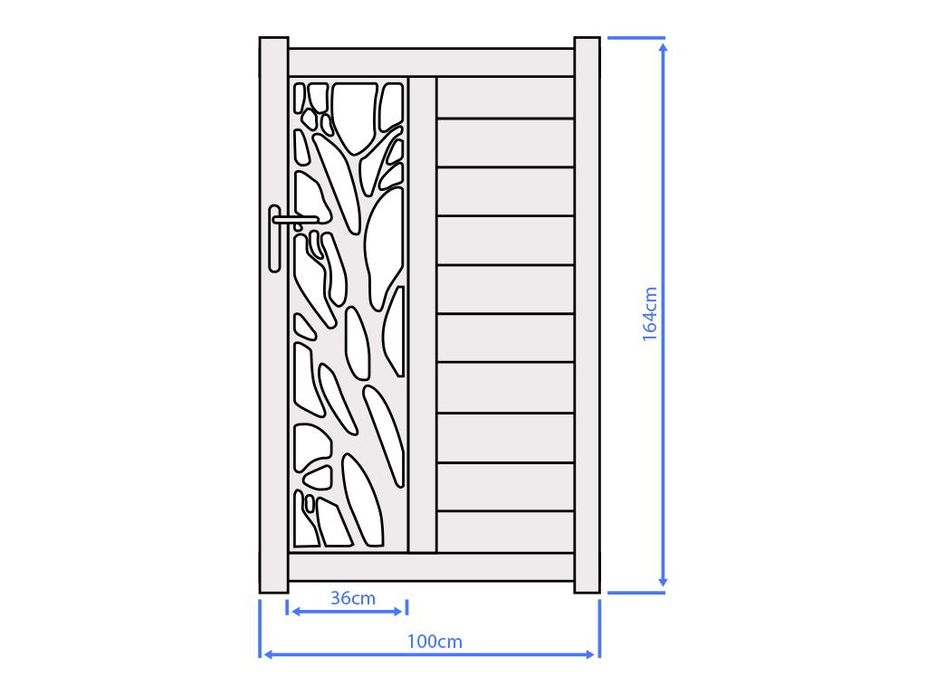 Portón Batiente De Aluminio Ancho 100 X Alt. 164 Cm Antracita LABRIT II