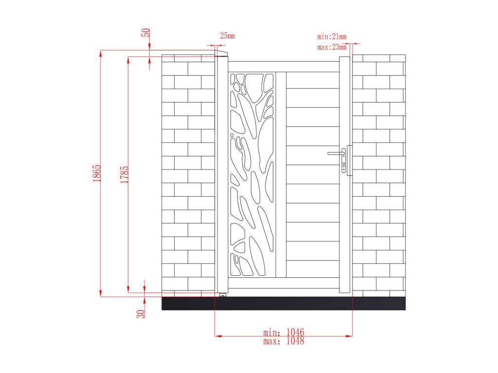 Portón Batiente De Aluminio Ancho 100 X Alt. 179 Cm Antracita LABRIT II