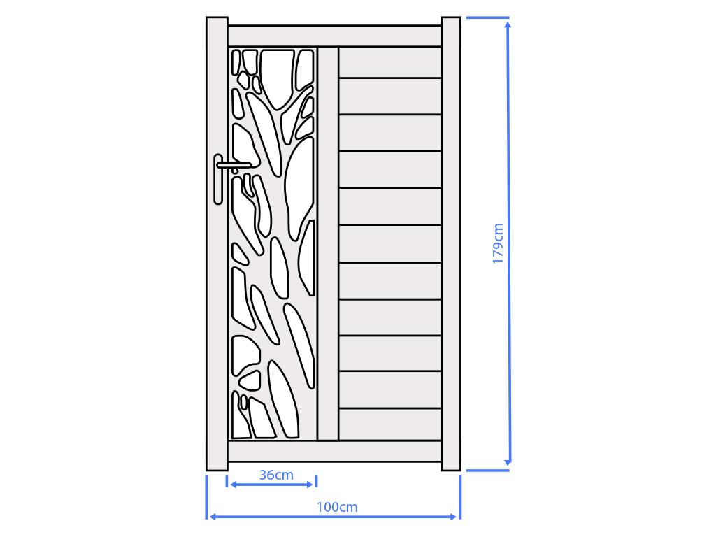 Portón Batiente De Aluminio Ancho 100 X Alt. 179 Cm Antracita LABRIT II