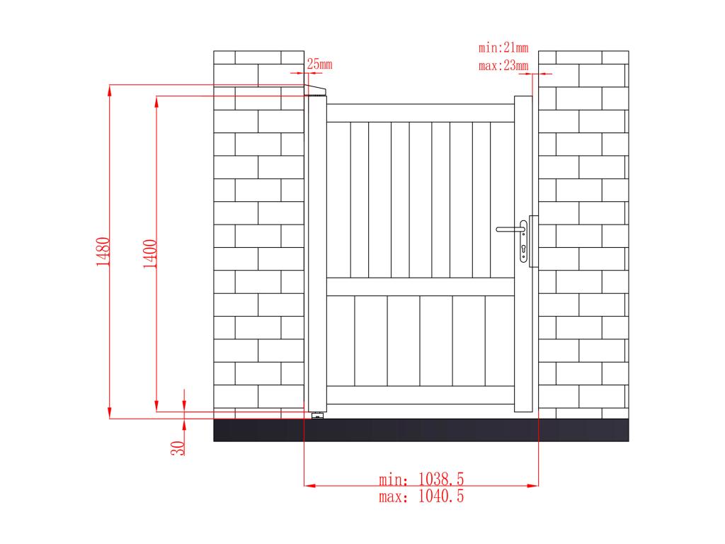 Portón Batiente De Aluminio Calado Ancho 100 X Alt. 140 Cm Antracita TARNOS II