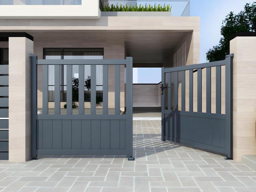 Portón Batiente De Aluminio Calado Ancho 100 X Alt. 140 Cm Antracita TARNOS II