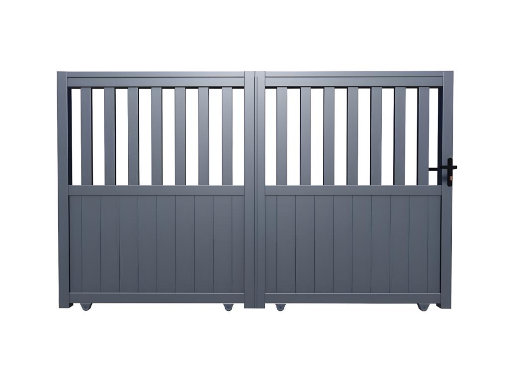 Portón Corredero Aluminio Calado Ancho 343 X Alt. 149 Cm Antracita TARNOS II