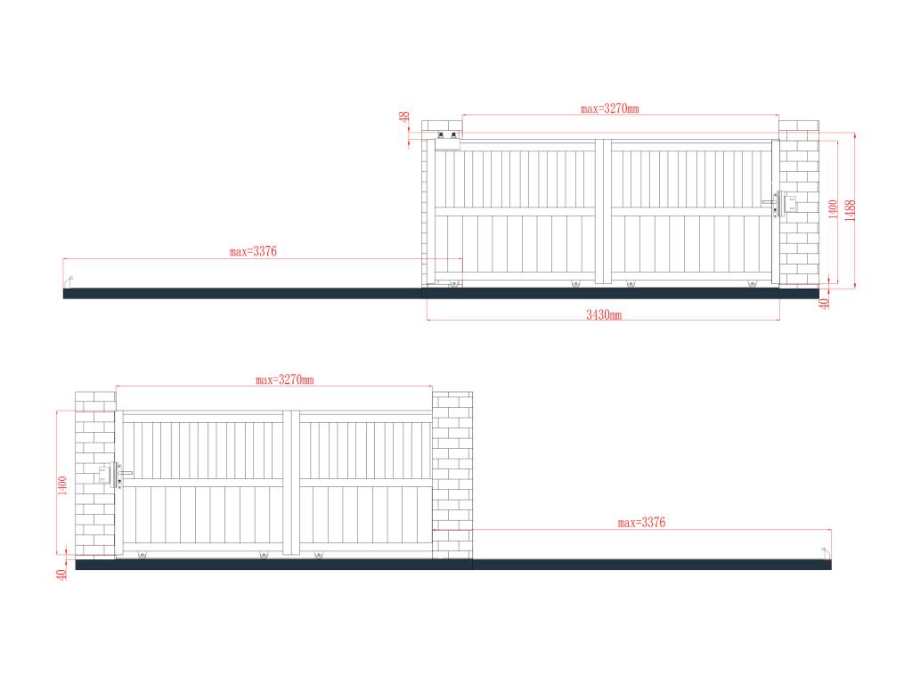 Portón Corredero Aluminio Calado Ancho 343 X Alt. 149 Cm Antracita TARNOS II