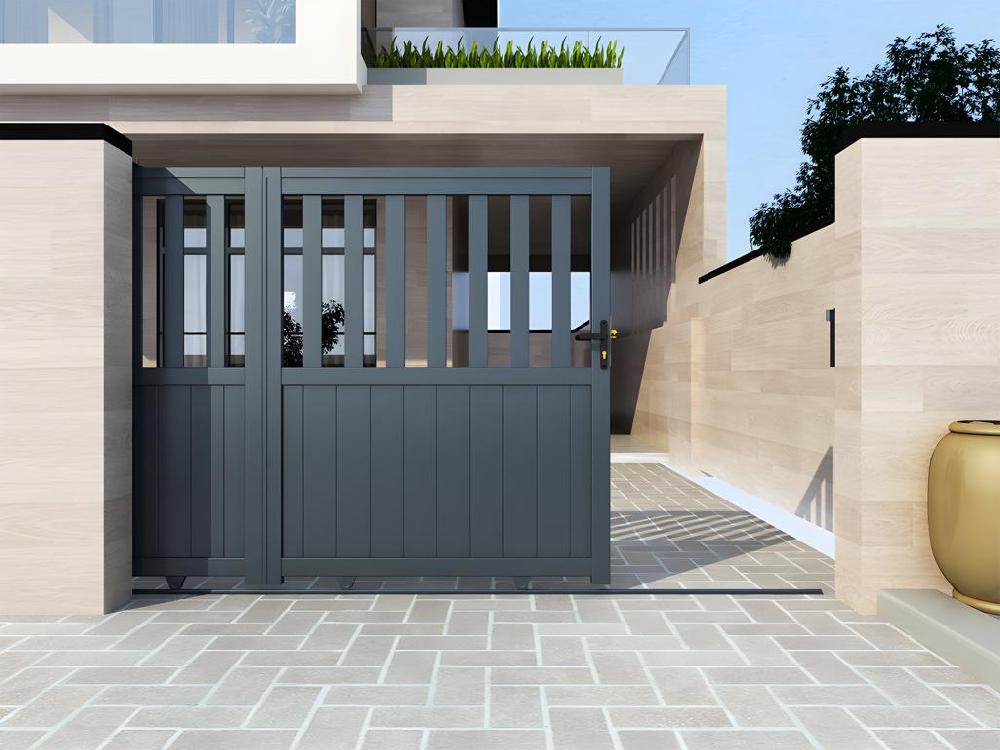 Portón Corredero Aluminio Calado Ancho 401 X Alt. 149 Cm Antracita TARNOS II