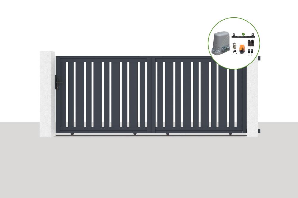 Portón corredero eléctrico 3 5x1 4m VEYMONT + motorización TANker C600
